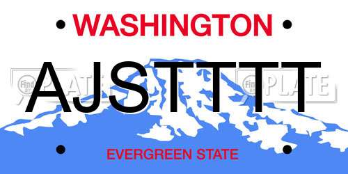 AJSTTTT Washington License Plate