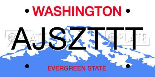 AJSZTTT Washington License Plate