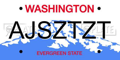AJSZTZT Washington License Plate