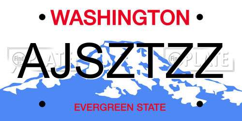 AJSZTZZ Washington License Plate
