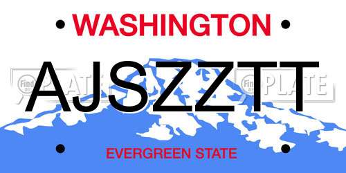 AJSZZTT Washington License Plate