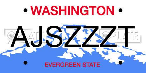 AJSZZZT Washington License Plate