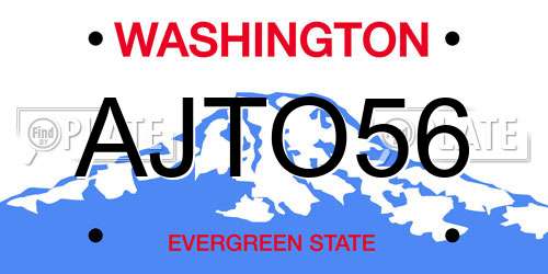 AJTO56 Washington License Plate