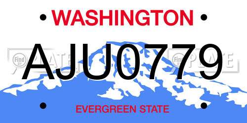 AJU0779 Washington License Plate