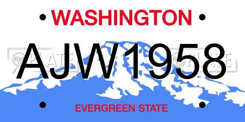 AJW1958 Washington License Plate