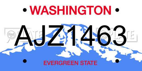 AJZ1463 Washington License Plate