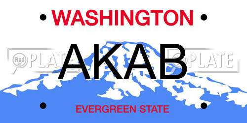 AKAB Washington License Plate