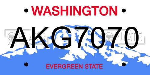 AKG7070 Washington License Plate