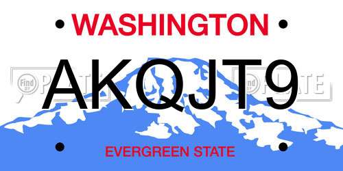 AKQJT9 Washington License Plate