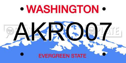 AKRO07 Washington License Plate