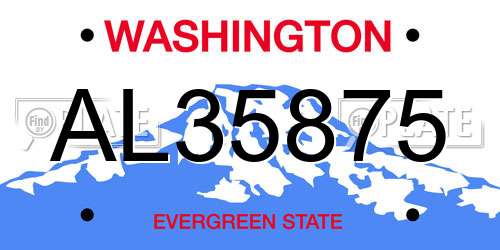 AL35875 Washington License Plate