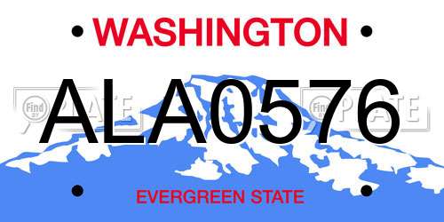 ALA0576 Washington License Plate