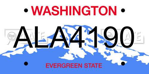 ALA4190 Washington License Plate