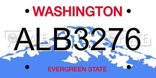 ALB3276 Washington License Plate