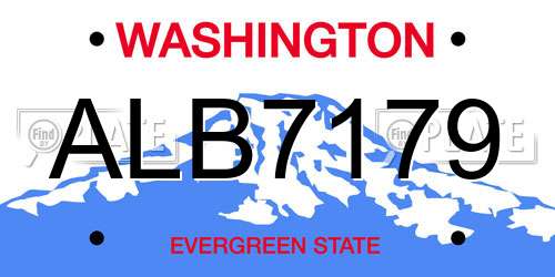 ALB7179 Washington License Plate