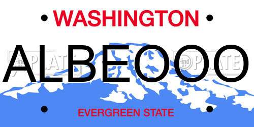 ALBEOOO Washington License Plate