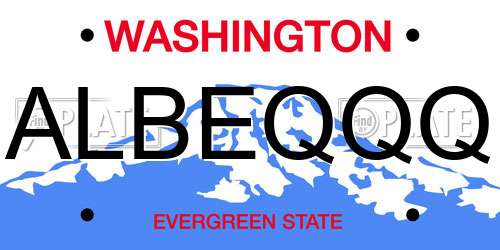ALBEQQQ Washington License Plate