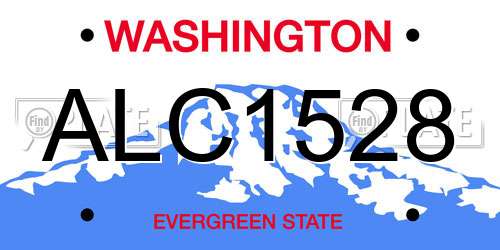 ALC1528 Washington License Plate
