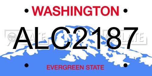 ALC2187 Washington License Plate
