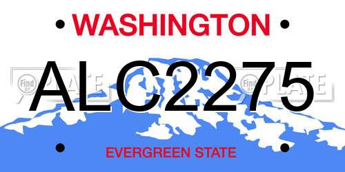 ALC2275 Washington License Plate