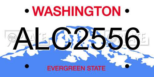 ALC2556 Washington License Plate