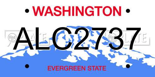 ALC2737 Washington License Plate