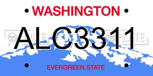 ALC3311 Washington License Plate