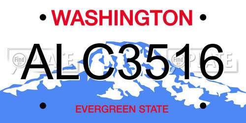 ALC3516 Washington License Plate