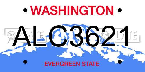 ALC3621 Washington License Plate