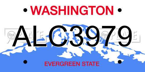 ALC3979 Washington License Plate