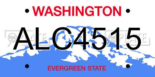 ALC4515 Washington License Plate