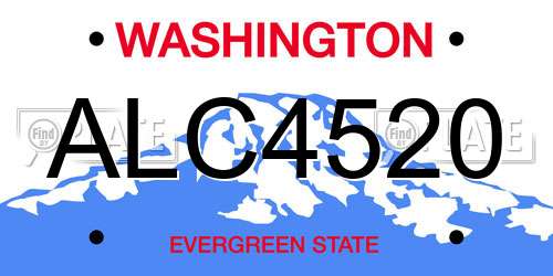 ALC4520 Washington License Plate
