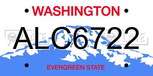 ALC6722 Washington License Plate