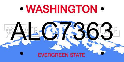 ALC7363 Washington License Plate