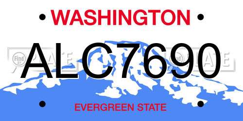 ALC7690 Washington License Plate