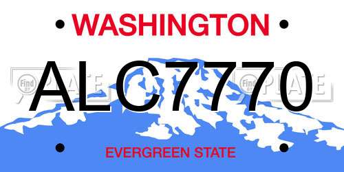 ALC7770 Washington License Plate