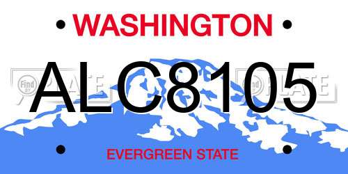 ALC8105 Washington License Plate