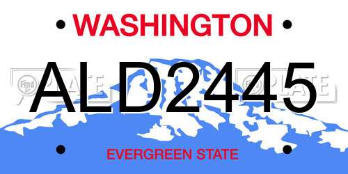 ALD2445 Washington License Plate