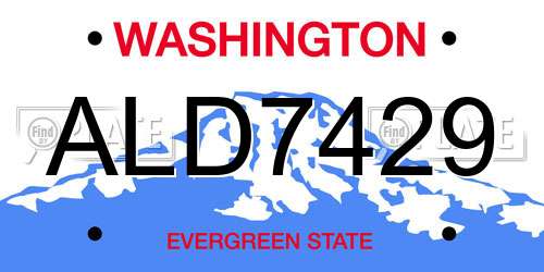 ALD7429 Washington License Plate