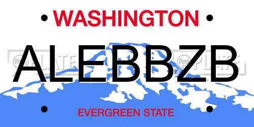 ALEBBZB Washington License Plate