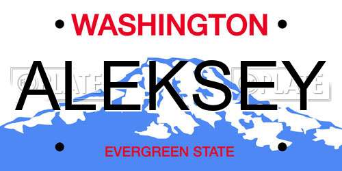 ALEKSEY Washington License Plate
