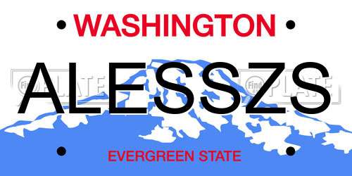 ALESSZS Washington License Plate