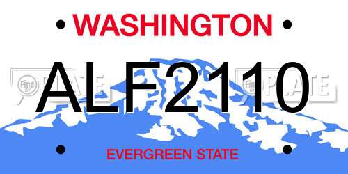 ALF2110 Washington License Plate