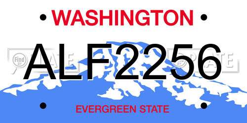 ALF2256 Washington License Plate