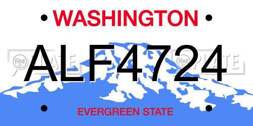 ALF4724 Washington License Plate