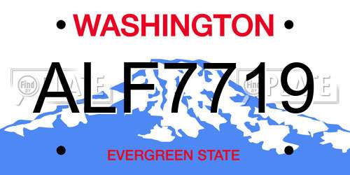 ALF7719 Washington License Plate