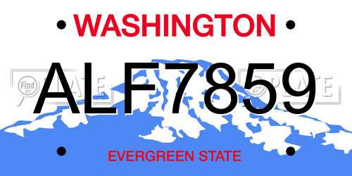 ALF7859 Washington License Plate