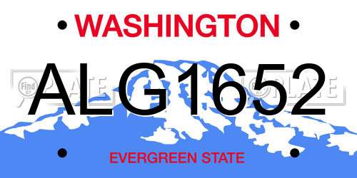 ALG1652 Washington License Plate
