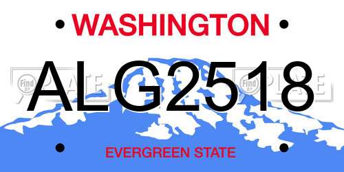 ALG2518 Washington License Plate