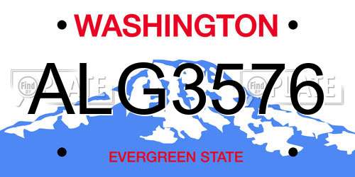 ALG3576 Washington License Plate